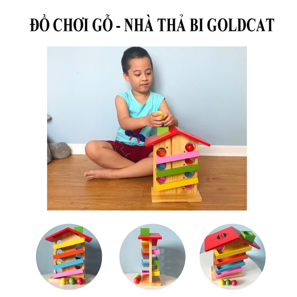 [Mã BMLT35 giảm đến 35K đơn 99K] Đồ Chơi Cho Bé - Nhà Thả Bi Bằng Gỗ Thông GOLDCAT Giúp Kích Thích Và Phát Triển Tư Duy