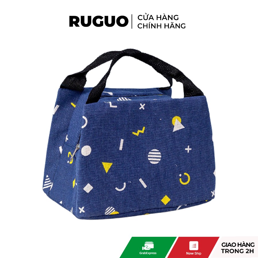 Túi vải giữ nhiệt đựng hộp cơm dày dặn, túi giữ nhiệt có quai xách phong cách Nhật Bản | BigBuy360 - bigbuy360.vn