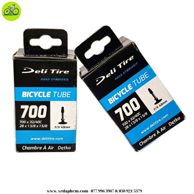 Cặp 2 săm ruột xe đạp Deli Tire 700x32/40c AV-48mm van xe máy