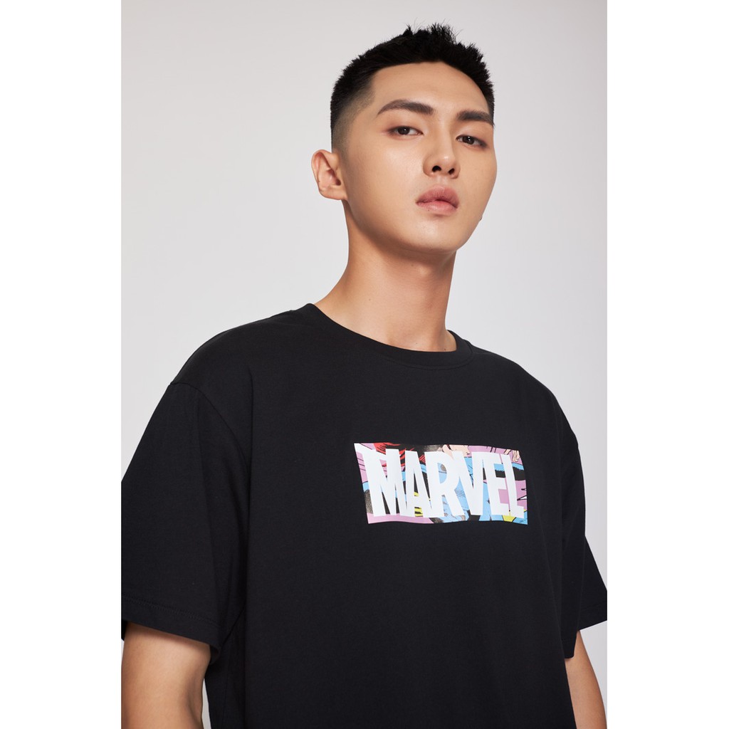 Áo Thun BOO Nam Nữ Unisex Oversize Dáng Rộng 100% Cotton Cao Cấp In Marvel Logo