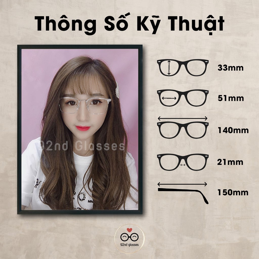 Gọng Kính Cận Vuông nam nữ Vintage nhựa dẻo phụ kiện thời trang Lani 770 - Lắp Mắt Cận Theo Yêu Cầu | BigBuy360 - bigbuy360.vn