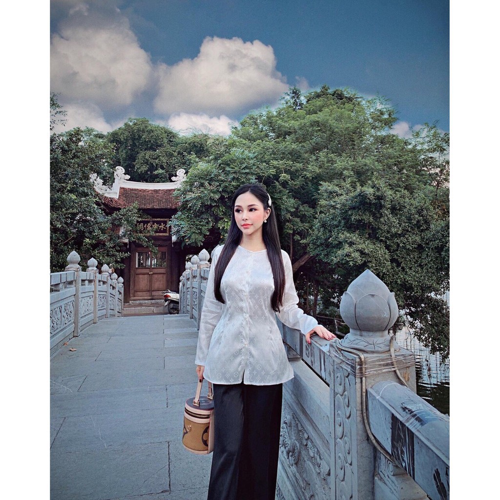 Đồ lam Pháp phục Bà ba đi chùa chít eo chất lụa cao cấp. | BigBuy360 - bigbuy360.vn