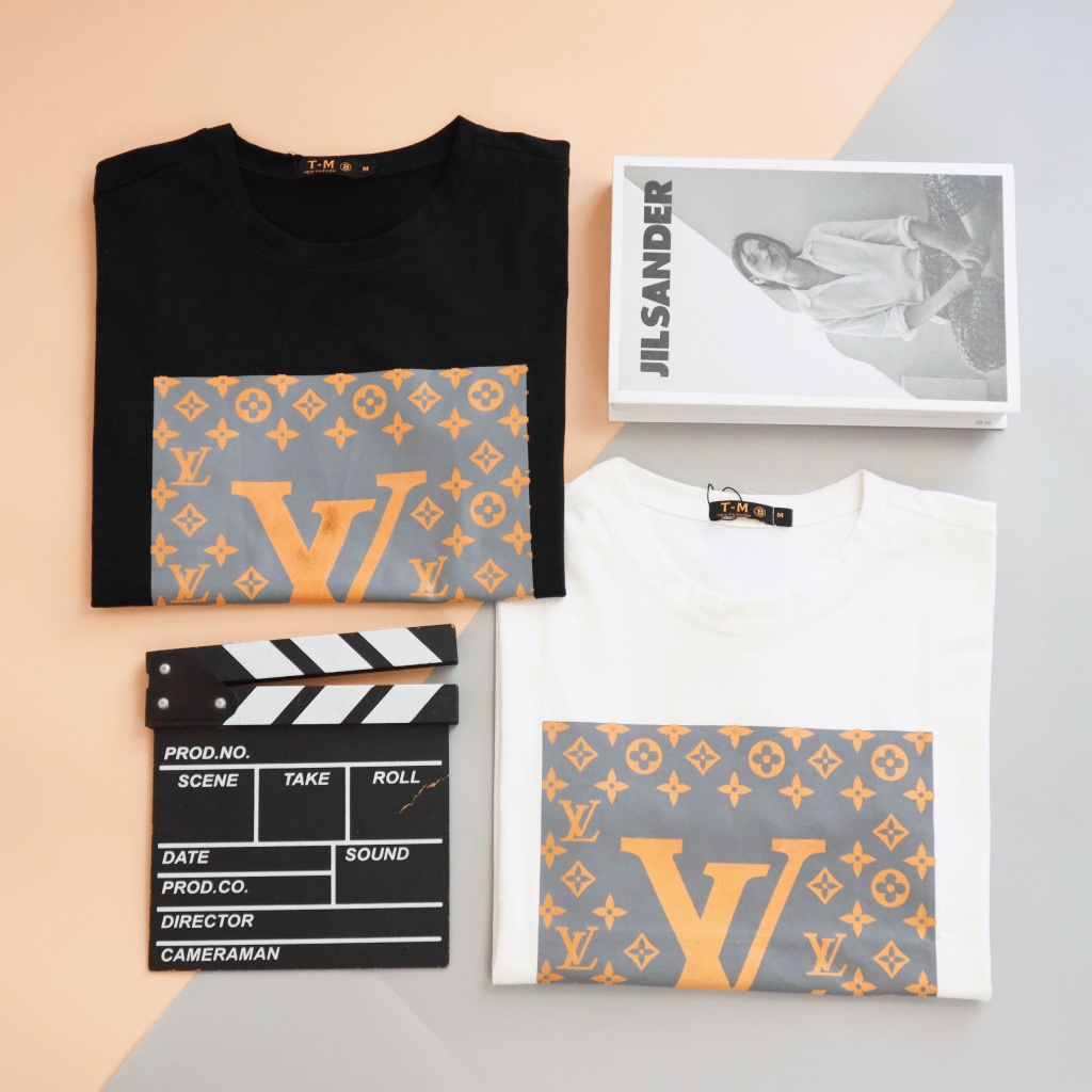 (FREE SHIP) [CÓ VIDEO] Áo thun nam LV có cổ tay ngắn chất đẹp vải cotton co dãn thấm hút mồ hôi tốt dáng body 2 màu trắn