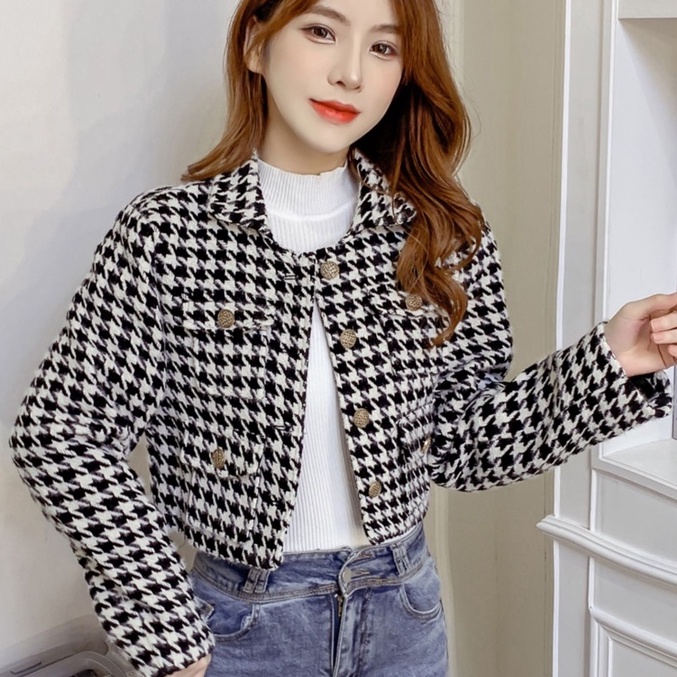 【ZHELIHANGFEI】Áo Khoác Cardigan Dệt Kim Tay Dài Cổ Bẻ Lưng Cao Thời Trang Cho Nữ