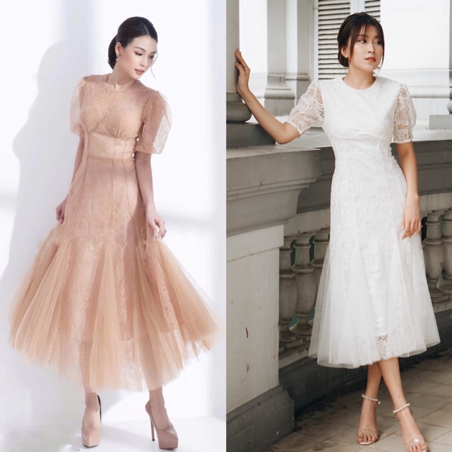 Đầm dự tiệc ren xoè cao cấp camidress