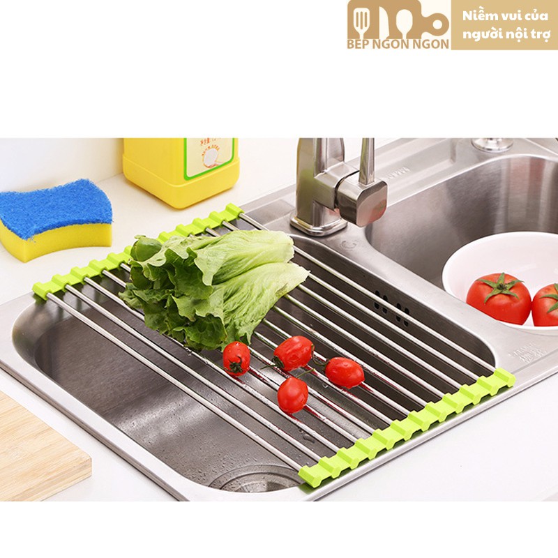 Giá để ráo nước cho bồn rửa chén inox gác bồn rửa bát đa năng_BEP NGON NGON