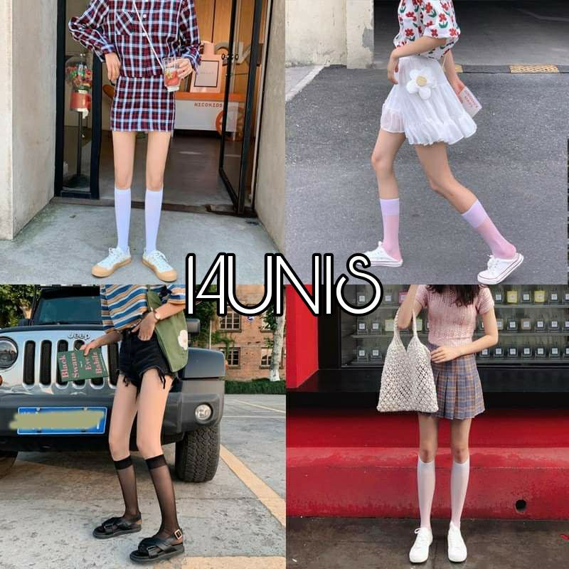 Tất đen trắng voan mỏng cosplay lolita harajuku anime ulzzang cá tính nhật bản gothic retro grunge 90s tik tok | BigBuy360 - bigbuy360.vn