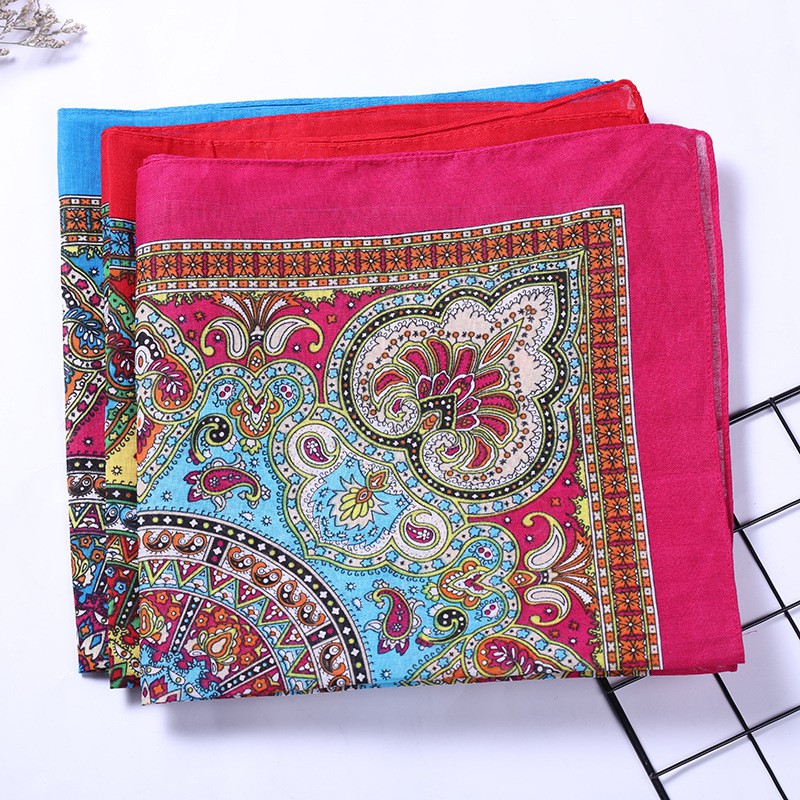 [Hàng Xịn, Giá Tốt] Khăn Bandana EXO, Khăn Turban Boho Phong Cách Vintage Chất Liệu Cotton 55x55cm - Mã B006