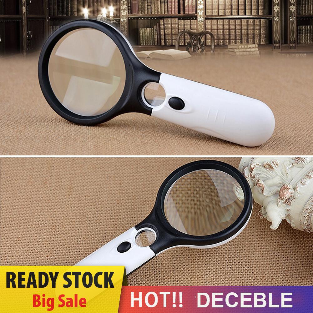 Kính Lúp Cầm Tay Có Đèn Led 3 Bóng Độ Phóng Đại 45x Tiện Lợi