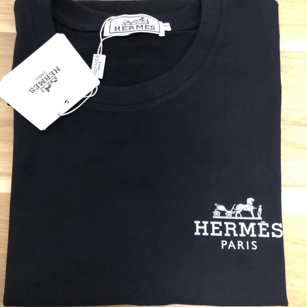 Áo Thun Unisex Ngực Họa Tiết Đơn Giản Chất Lượng Cao HERM1 Phong Cách Âu Mỹ