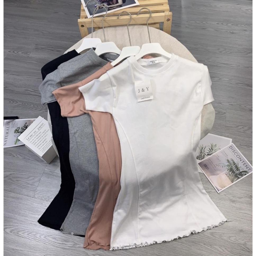 Váy đầm nữ cộc tay ôm body gân tăm dáng ngắn cổ tròn màu đen ghi hồng trắng  freesize thể thao sexy co giãn | BigBuy360 - bigbuy360.vn