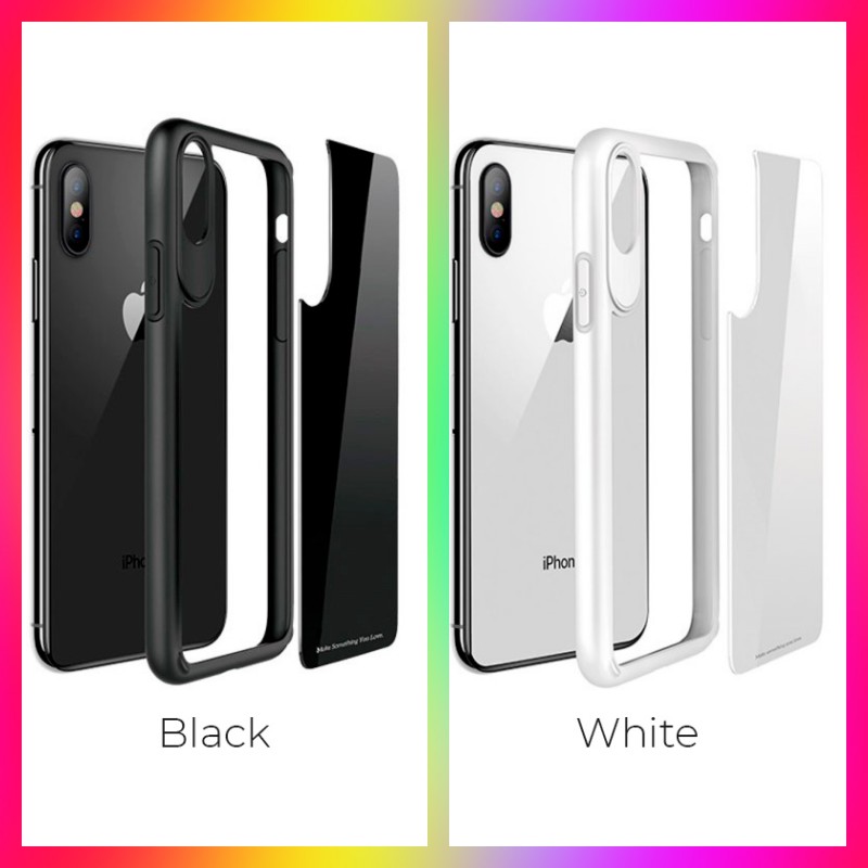 Ốp lưng kính hoco cao cấp chính hãng dùng cho iphone X zero màu đen