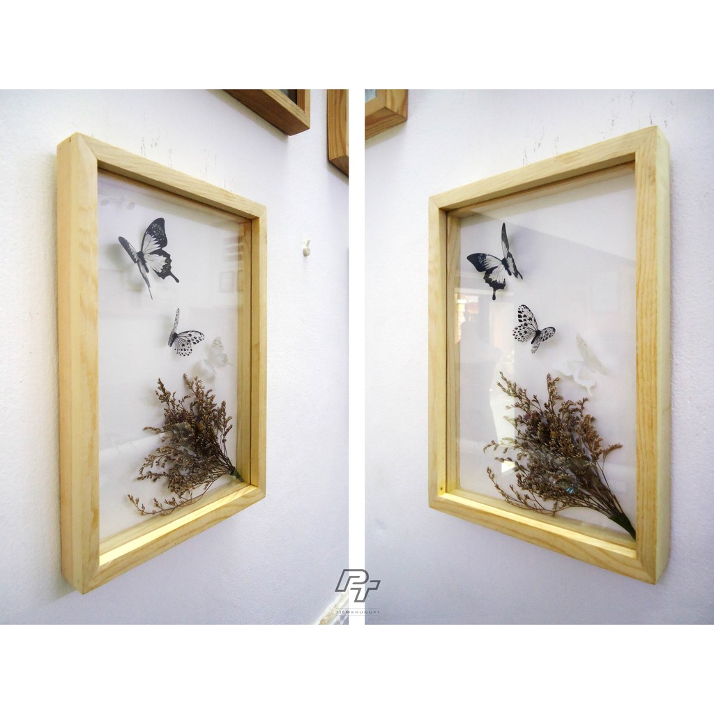 Khung ảnh A4 21x30 Hộp B1 - Khung hình gỗ thông mặt kính handmade - Picture Frames Tiệm Khung PT