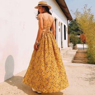 Váy boho đan lưng