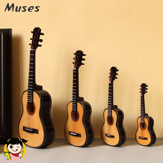 Đàn guitar mini bằng gỗ có giá đỡ phong cách cổ điển