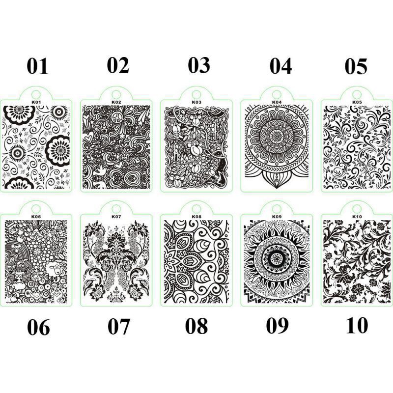 Bộ dụng cụ in móng đầu silicon &amp; miếng gạt