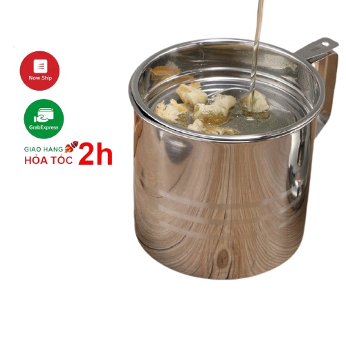 Ca lọc dầu inox 304 - Bình Lọc Dầu Ăn Có Lưới lọc Cặn