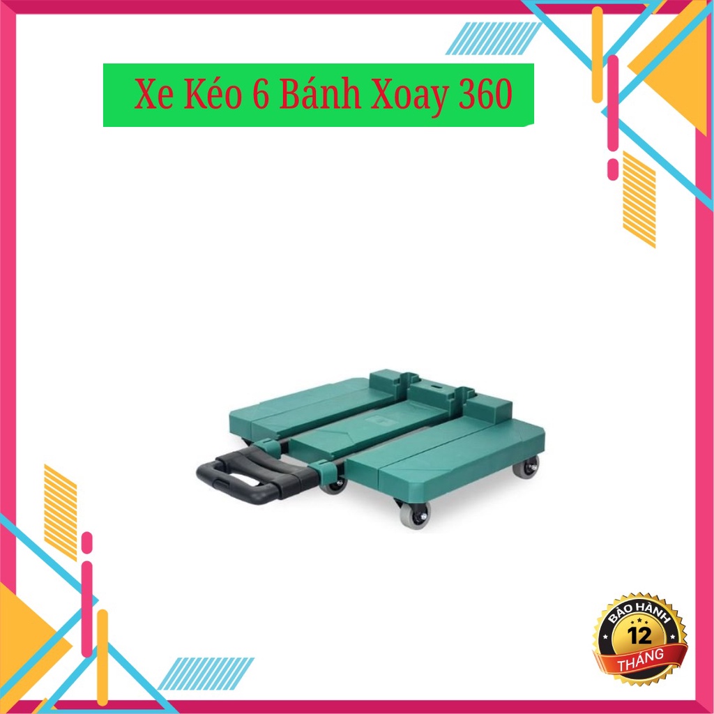 Xe Kéo Hàng 6 Bánh Trọng Tải 200KG Nhập Khẩu Độ Bền Cao XKT01 Mới