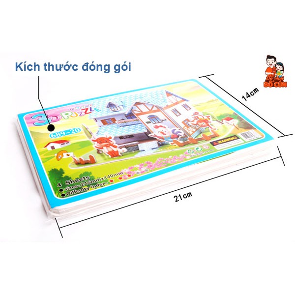 Đồ chơi ghép hình 3D ngôi nhà của bé