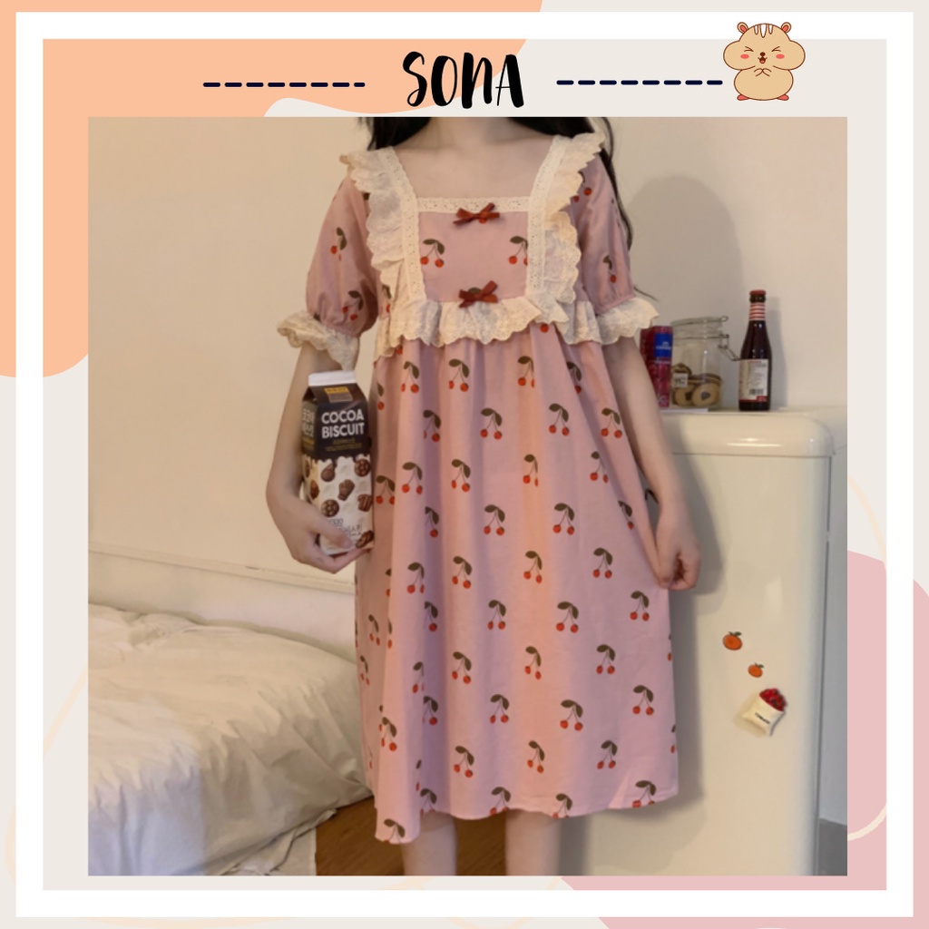 Đầm ngủ/ mặc nhà style Ulzzang cực xinh- SN06