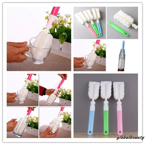 Bàn chải vệ sinh ly thủy tinh có tay cầm tiện dụng