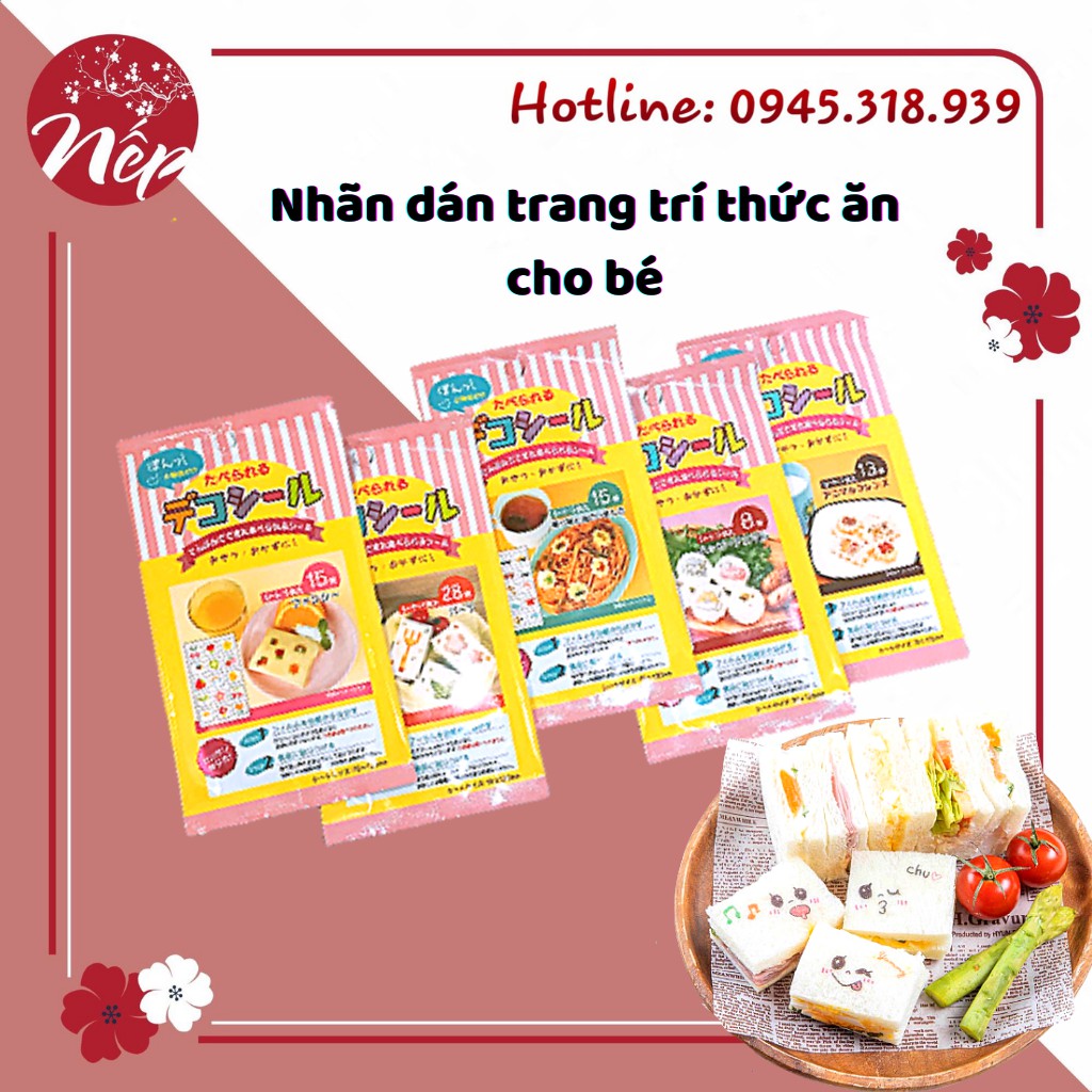 Nhãn dán trang trí thức ăn cho bé siêu đáng yêu - Nhật Bản (Date: T9.2022)