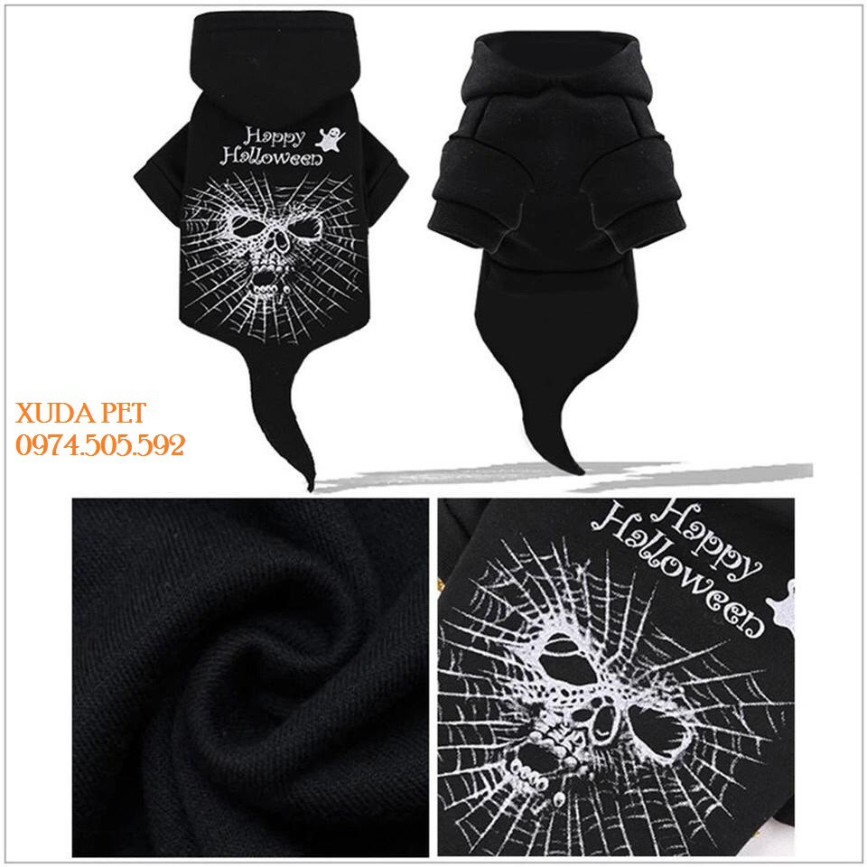 Áo hóa trang halloween cho chó mèo hình đầu lâu siêu chất, siêu ngộ nghĩnh Xudapet-SP400114