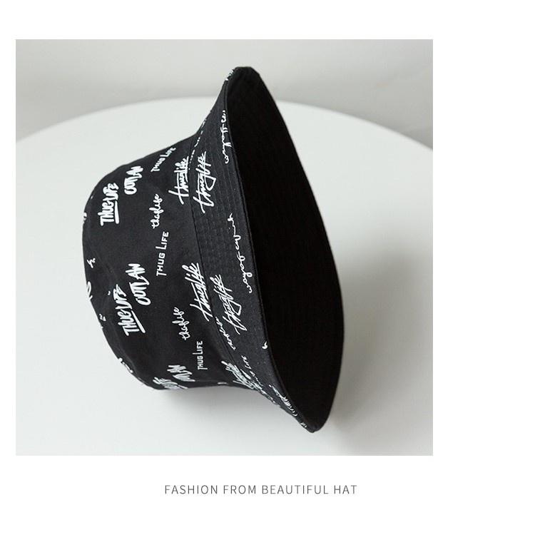 Mũ bucket 2 mặt Thuglife hoạ tiết nhiều màu Nón tai bèo vành tròn phong cách Ulzzang form unisex nam nữ B07