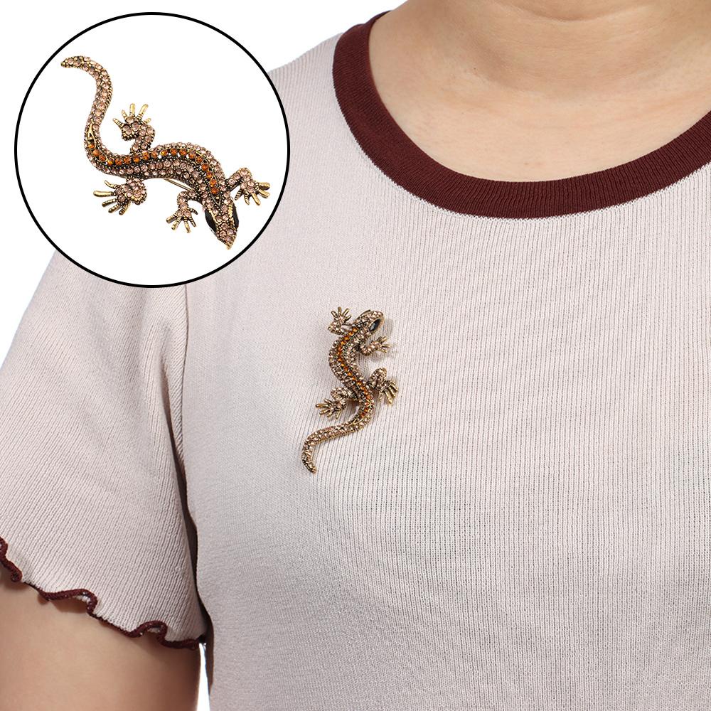 BSUNS Trâm Cài Áo Hình Thằn Lằn Đính Đá Dễ Thương