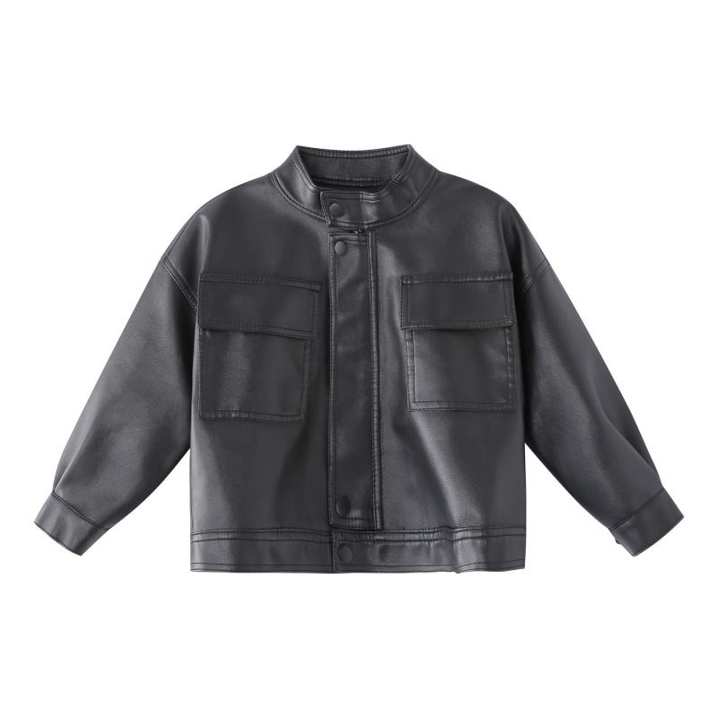 Áo khoác da thời trang mùa thu phong cách Hàn Quốc cho bé