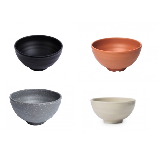 Chén Cơm Nhựa Melamine Nhám Đen/Xám/ Ngói/ Nâu