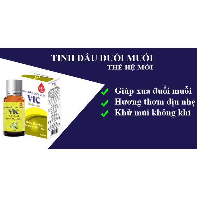 ❤(COMBO MUA 3 TẶNG 1) Tinh dầu đuổi muỗi VIC - Xua Đuổi Muỗi, An Toàn Cho Sức Khỏe (Chai 10ml)