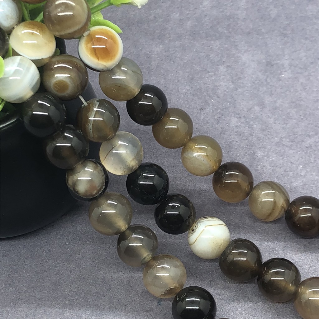 Chuỗi hạt mã não tự nhiên dùng làm trang sức độc đáo xinh xắn 4-12mm