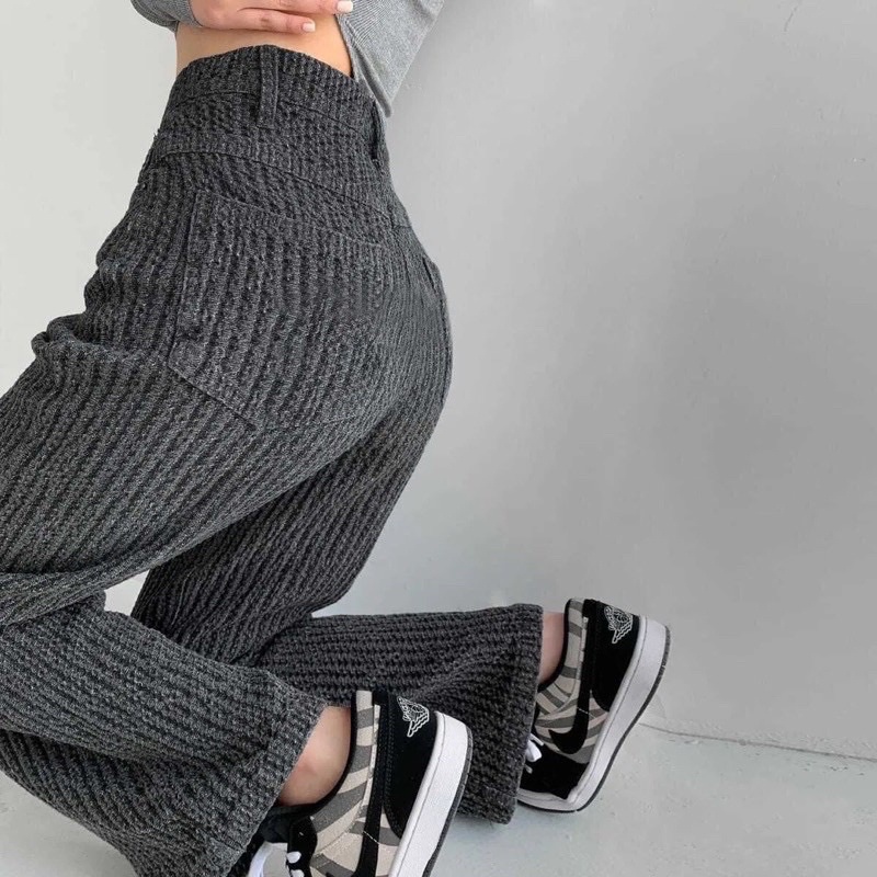 Quần Jean Denim Màu Đen Hoạ Tiết Siêu Chất