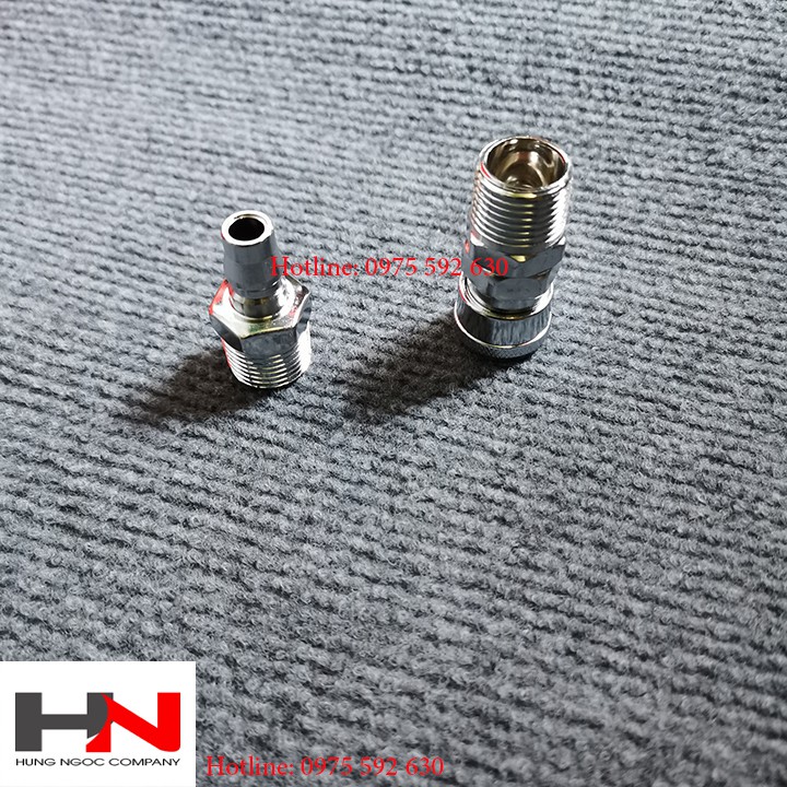 Khớp nối nhanh khí nén ren ngoài 13, 16, 21 mm