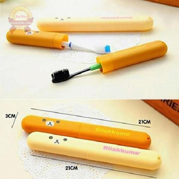 Combo 4 hộp bàn chải đánh răng để balo du lịch hình gấu rikurima