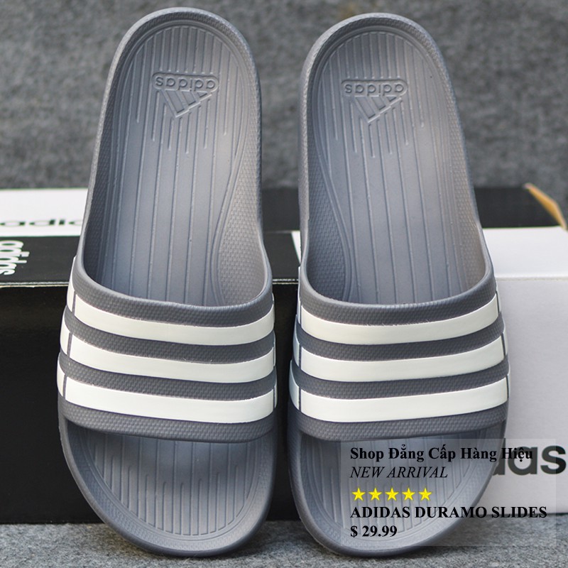 Dép thời trang Nam/Nữ Duramo màu xám sọc trắng