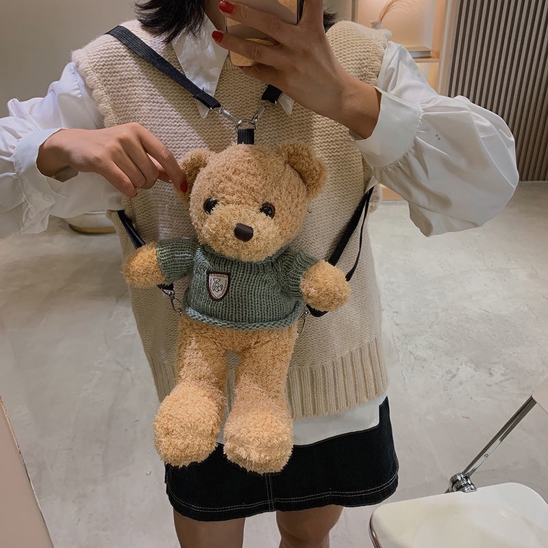 Ba Lô Lông Nhung. Balo Đi Học Hình Gấu Bông Dễ Thương Cho Bé Gái