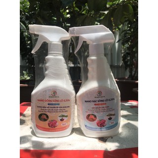 Nano Bạc - Nano Đồng phòng trị bệnh cho hoa Lan, cây cảnh ( Chai xịt 500ml tiện dụng)