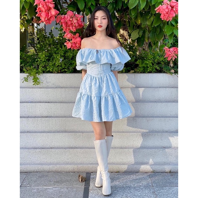 đầm xanh trời pastel