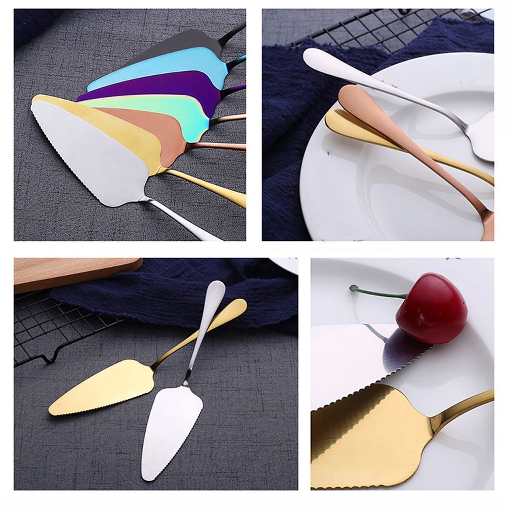 Kitchen Accessories Pastry Making Serrated Edge Stainless Steel Cake Spatula Pie Cutter Cake Server Pizza Shovel