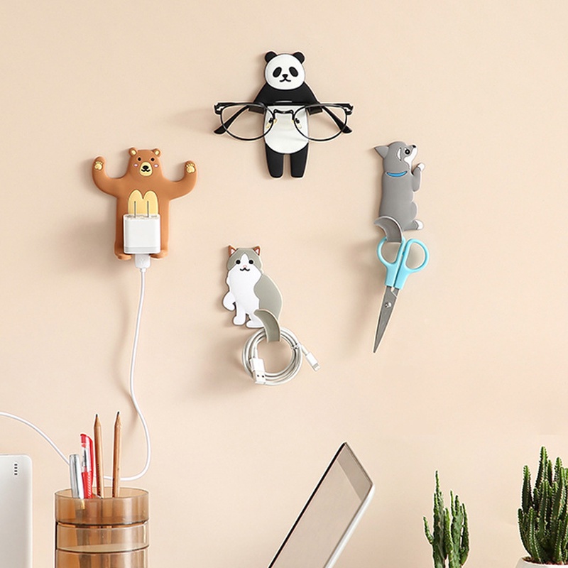 Móc Dán Tường Tự Dính Họa Tiết Hoạt Hình Có Thể Uốn Cong Dùng Treo Điện Thoại / Chìa Khóa
