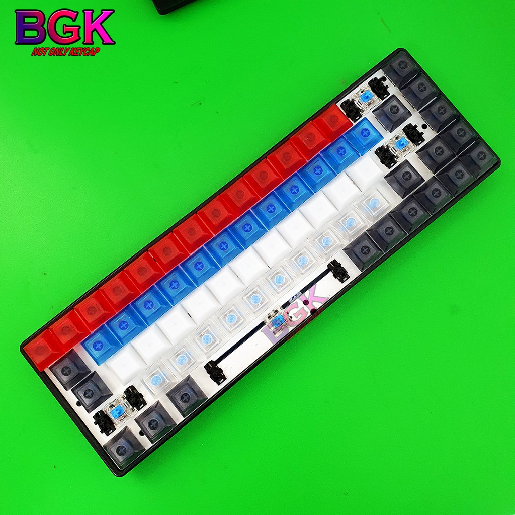 Keycap DSA ABS Blank trống trong suốt xuyên LED 1U Lẻ Chất liệu ABS nhiều màu sắc