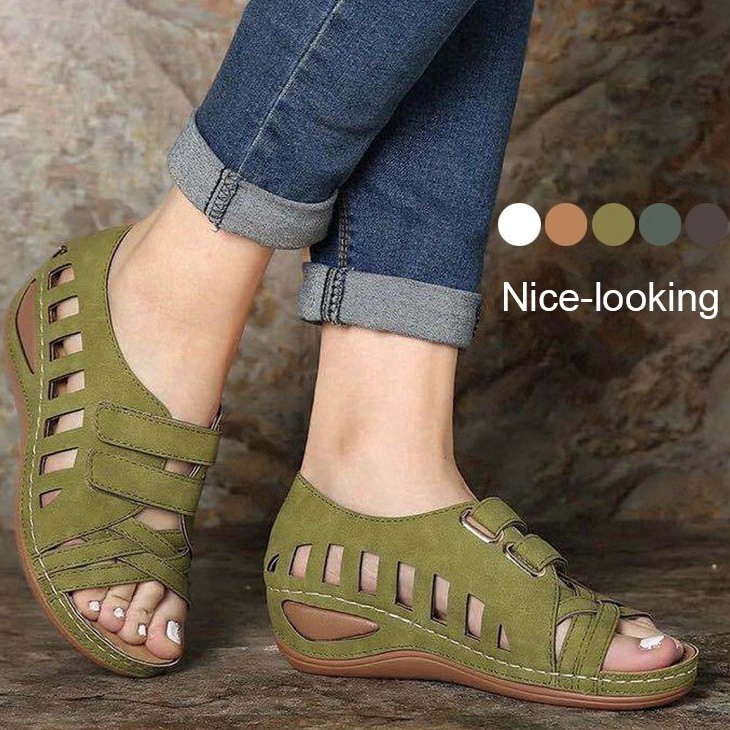 Giày Sandal Nữ Đế Xuồng Quai Dán