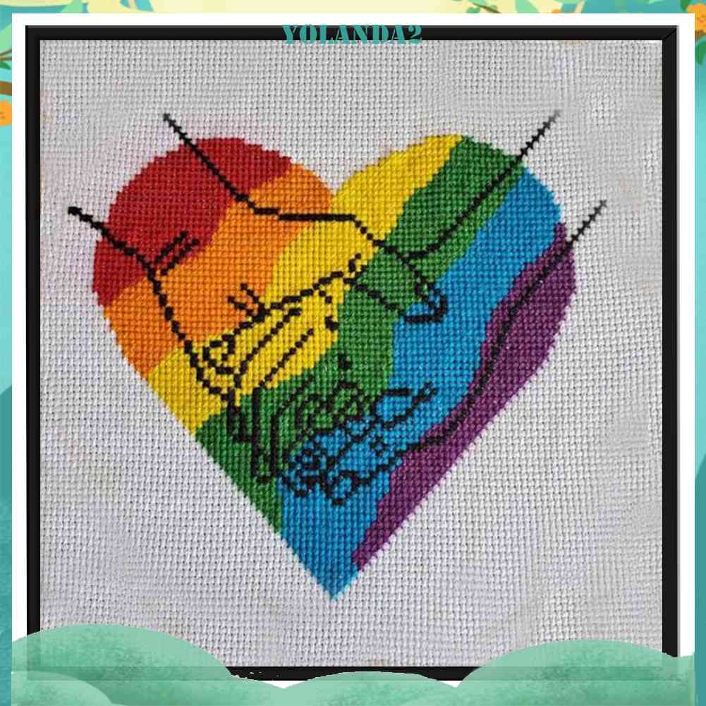 Bộ Tranh Thêu Chữ Thập Tự Làm 11CT Hình Trái Tim Xinh Xắn