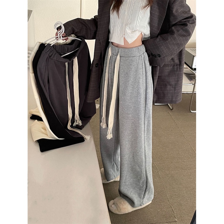 Quần ống rộng Phối Dây Rút Thời Trang Cá Tính Trẻ Trung