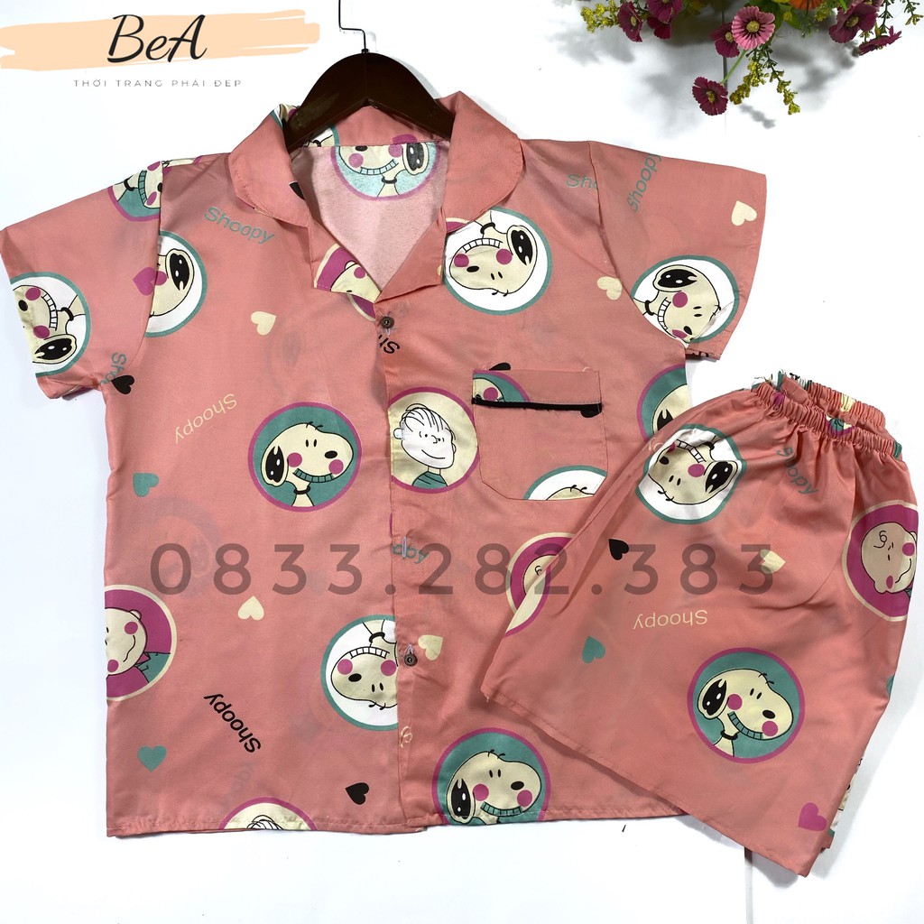 Set đồ bộ ngủ nữ pijama quần đùi mùa hè mặc nhà cute, Chất kate thái mặc mát không phai màu Fresz<65kg Thời trang nữ BeA