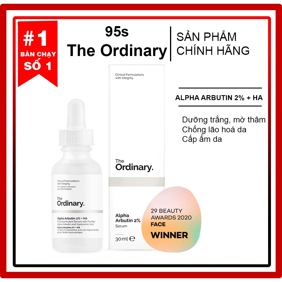 [Sẵn - BILL - Sỉ] Serum Alpha Arbutin 2% + HA The Ordinary | Serum dưỡng sáng da, cấp ẩm