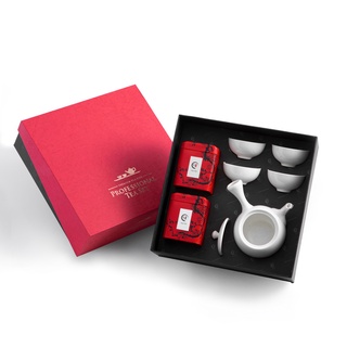 TRÀ VIỆT Hộp Quà Tặng Cát Tường Tứ Ẩm Sứ Cao Cấp