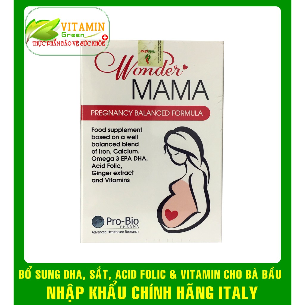 VITAMIN TỔNG HỢP CHO BÀ BẦU WONDER MAMA (30 viên) | NHẬP KHẨU CHÍNH HÃNG ITALY